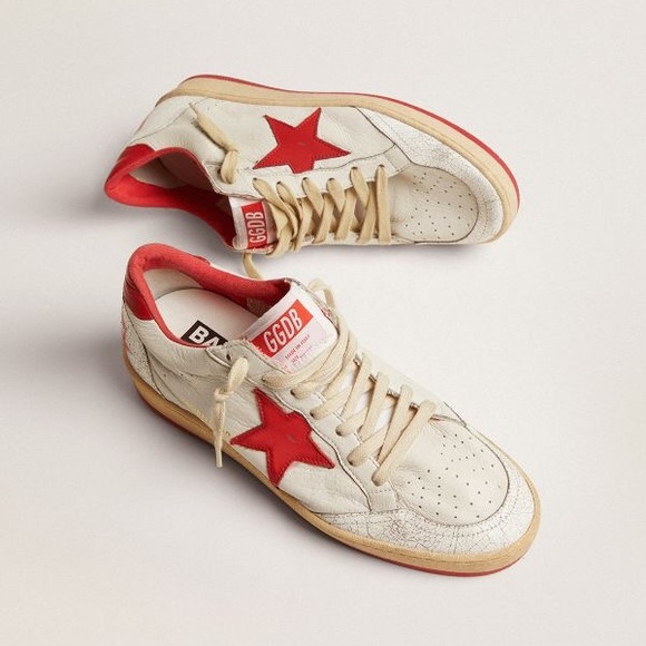 White Ball Star sneakers in leather with red star and heel tab - Picture 5 of 9